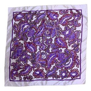 VINTAGE floral light pink, purple and red square scarf